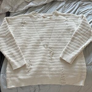 Orange Creek Distressed Cream Sweater